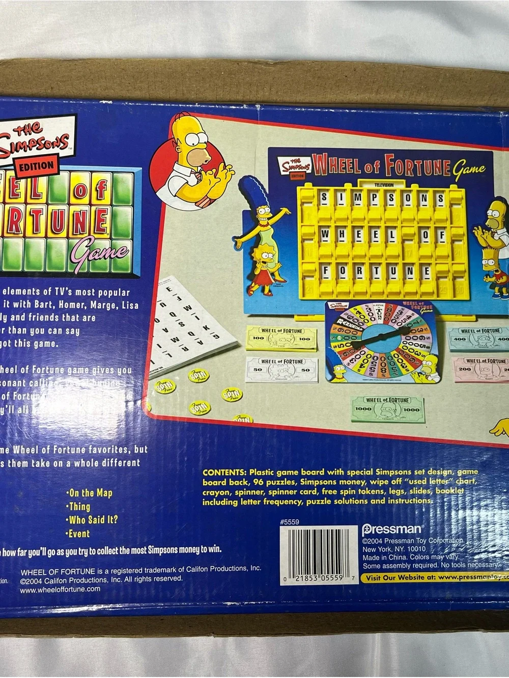 Vintage 2004 Simpsons Wheel‎ Of Fortune Board Game Pressman